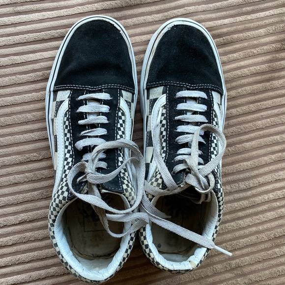 VANS old skool checked black and white suede and canvas trainers size 6 - Picture 7 of 8